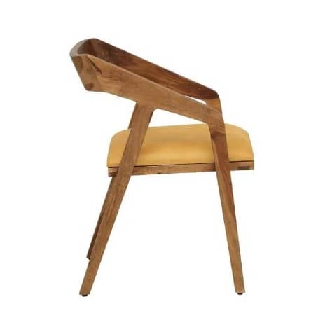 Garden Solid Wood Arm Chair In Rustic Teak Finish