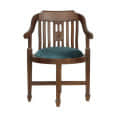 Aakruti Teak Wood Arm Chair In Teal Colour - front_view