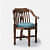 Aakruti Teak Wood Arm Chair In Teal Colour - rear_view