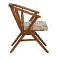 Aadya Teak Wood Upholstered Armchair In Natural Finish - left_view