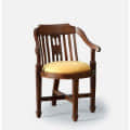 Aakruti Teak Wood Arm Chair In Yellow Colour - rear_view