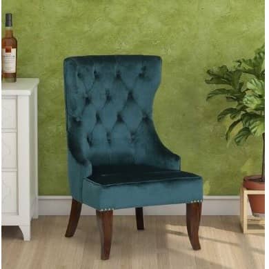 Elice Wing Chair In Solid Colour