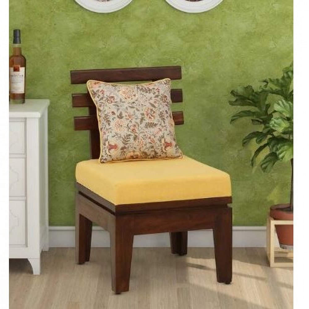 Flier Solid Wood Slipper Chair In Walnut Finish - photo