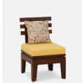 Flier Solid Wood Slipper Chair In Walnut Finish - rear_view
