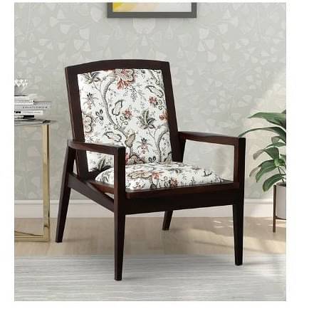 Aadhira Upholstered Arm Chair In Walnut Finish