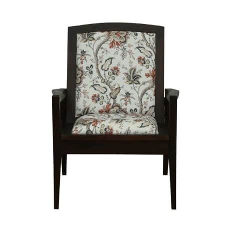 Aadhira Upholstered Arm Chair In Walnut Finish - front_view