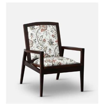 Aadhira Upholstered Arm Chair In Walnut Finish - rear_view