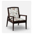 Aadhira Upholstered Arm Chair In Walnut Finish - rear_view