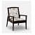Aadhira Upholstered Arm Chair In Walnut Finish - rear_view
