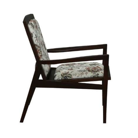 Aadhira Upholstered Arm Chair In Walnut Finish - left_view