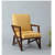 Silago Solid Wood Upholstered Arm Chair In Yellow Colour - photo