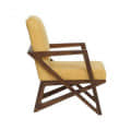 Silago Solid Wood Upholstered Arm Chair In Yellow Colour - left_view