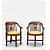 Teak Wood Arm Chair (Set Of 2) In Yellow Color - rear_view