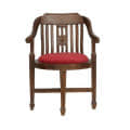 Aakruti Teak Wood Arm Chair In Red Colour - front_view