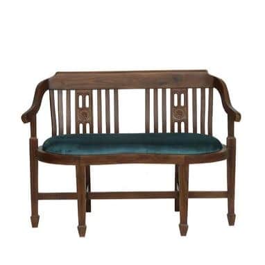 Olympia Teak Teal Wood Sofa - front_view