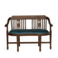 Olympia Teak Teal Wood Sofa - front_view