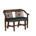 Olympia Teak Teal Wood Sofa - rear_view