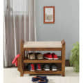 Reese Solid Wood Shoe Rack In Rustic Teak Finish - photo