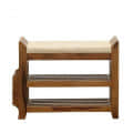 Reese Solid Wood Shoe Rack In Rustic Teak Finish - front_view