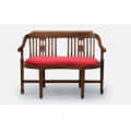 Aakruti Teak Wood 2 Seater Sofa In Red Colour - front_view