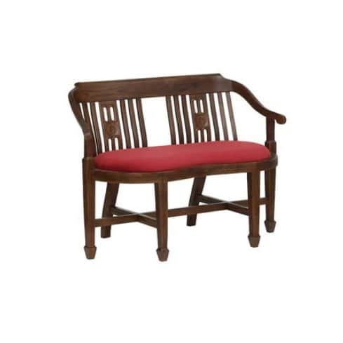 Aakruti Teak Wood 2 Seater Sofa In Red Colour - rear_view
