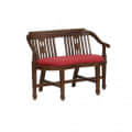 Aakruti Teak Wood 2 Seater Sofa In Red Colour - rear_view