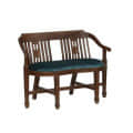 Aakruti Teak Wood 2 Seater Sofa In Teal Colour - photo