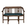 Aakruti Teak Wood 2 Seater Sofa In Teal Colour - front_view