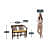 Teak Wood Sofa Set (Yellow) - rear_view