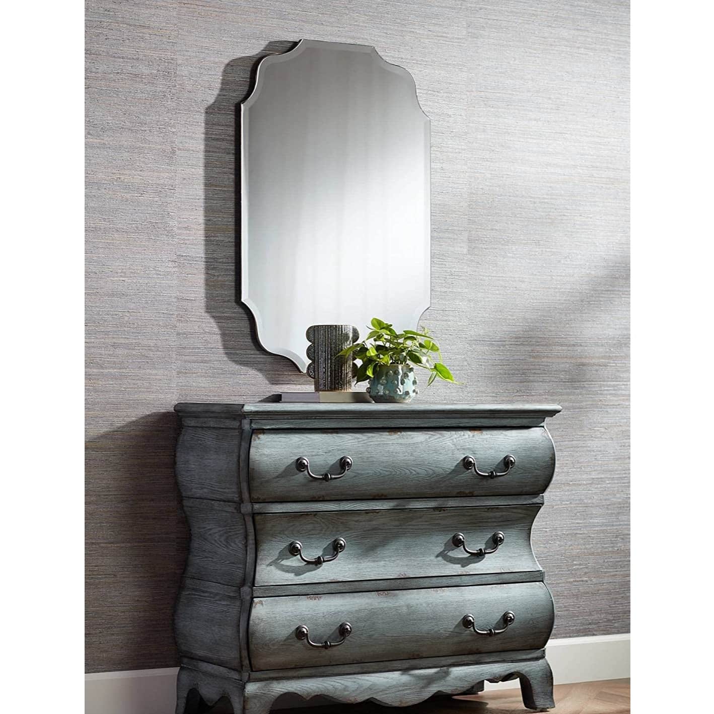 Quality Glass Frame Less Decorative Mirror - top_view