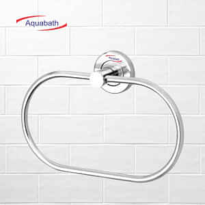 Stainless Steel Towel Ring for Bathroom/Wash Basin/Napkin-Towel Hanger/Bathroom Accessories (Chrome-Oval) Pack of 2 - photo