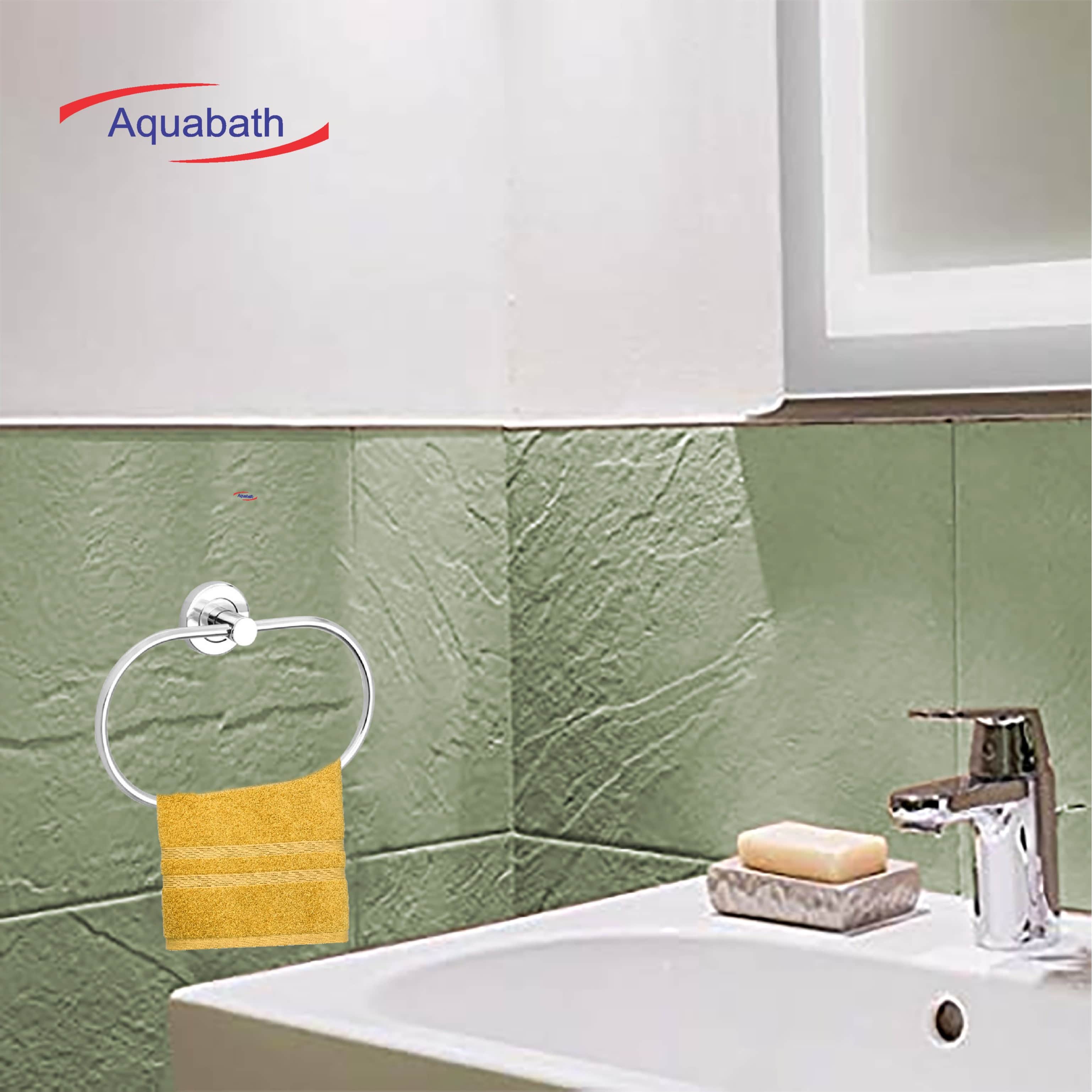 Stainless Steel Towel Ring for Bathroom/Wash Basin/Napkin-Towel Hanger/Bathroom Accessories (Chrome-Oval) Pack of 2 - top_view