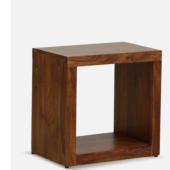 Vostok Solid Wooden End Table - rear_view