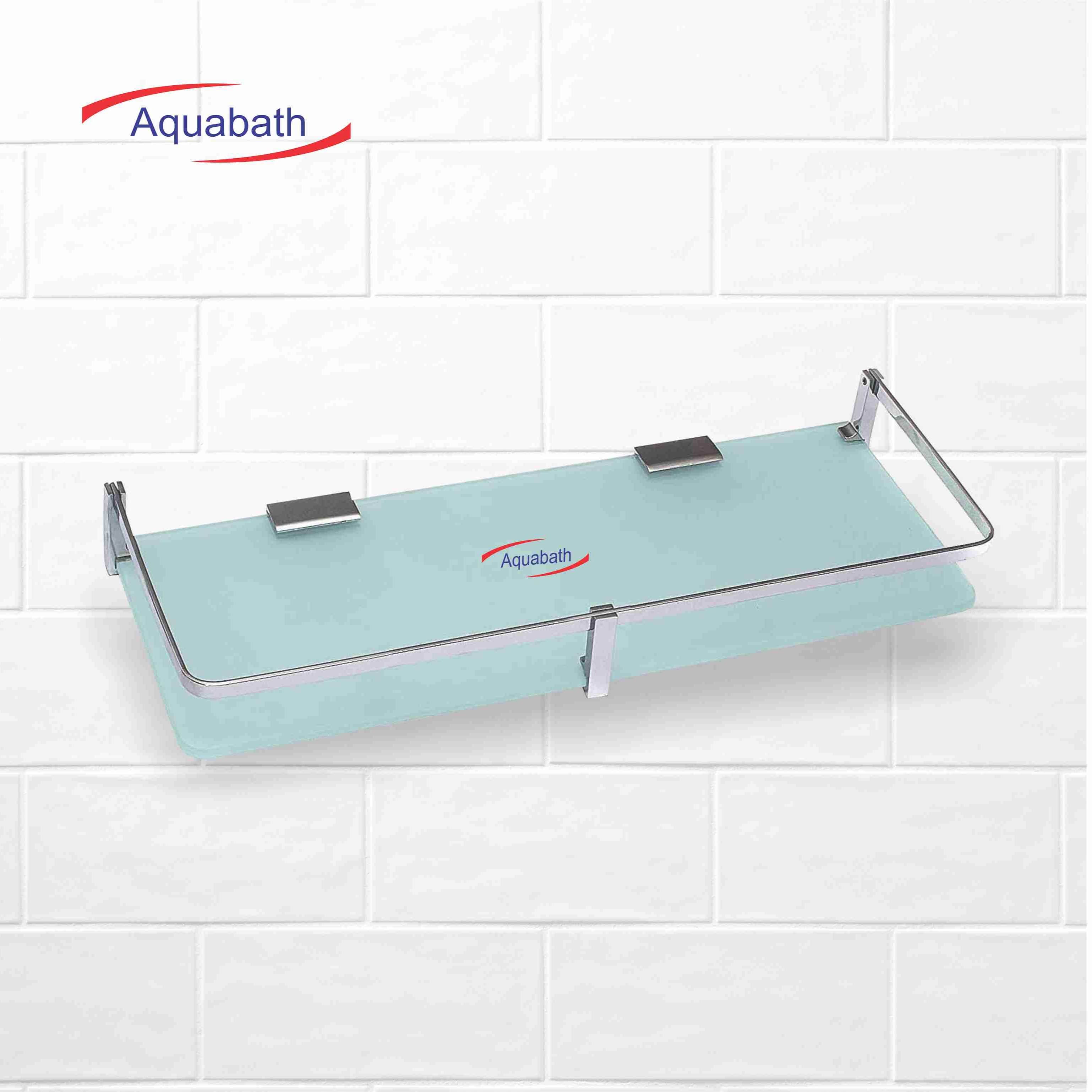 Recto Frosted Glass Shelf I (Size: 16”X5.5”) - front_view