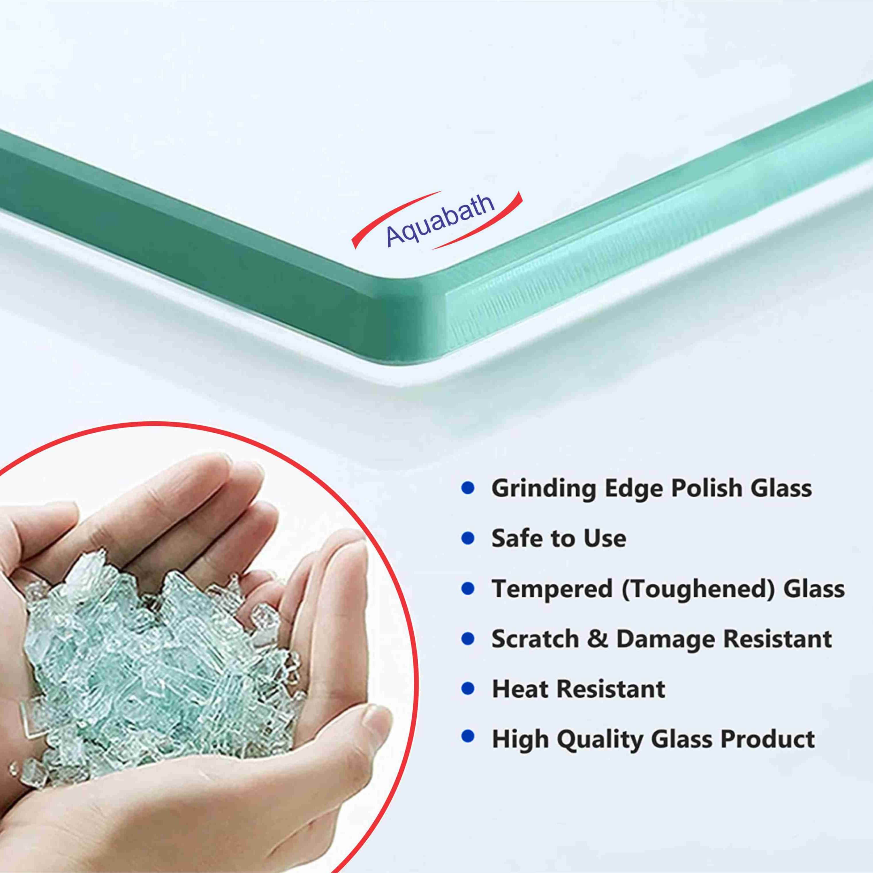 Recto Frosted Glass Shelf I (Size: 16”X5.5”) - top_view
