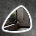 Wall Mounted Decorative Triangle Glass Mirror with Led Light ( White) - front_view