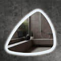 Wall Mounted Decorative Triangle Glass Mirror with Led Light ( White) - top_view