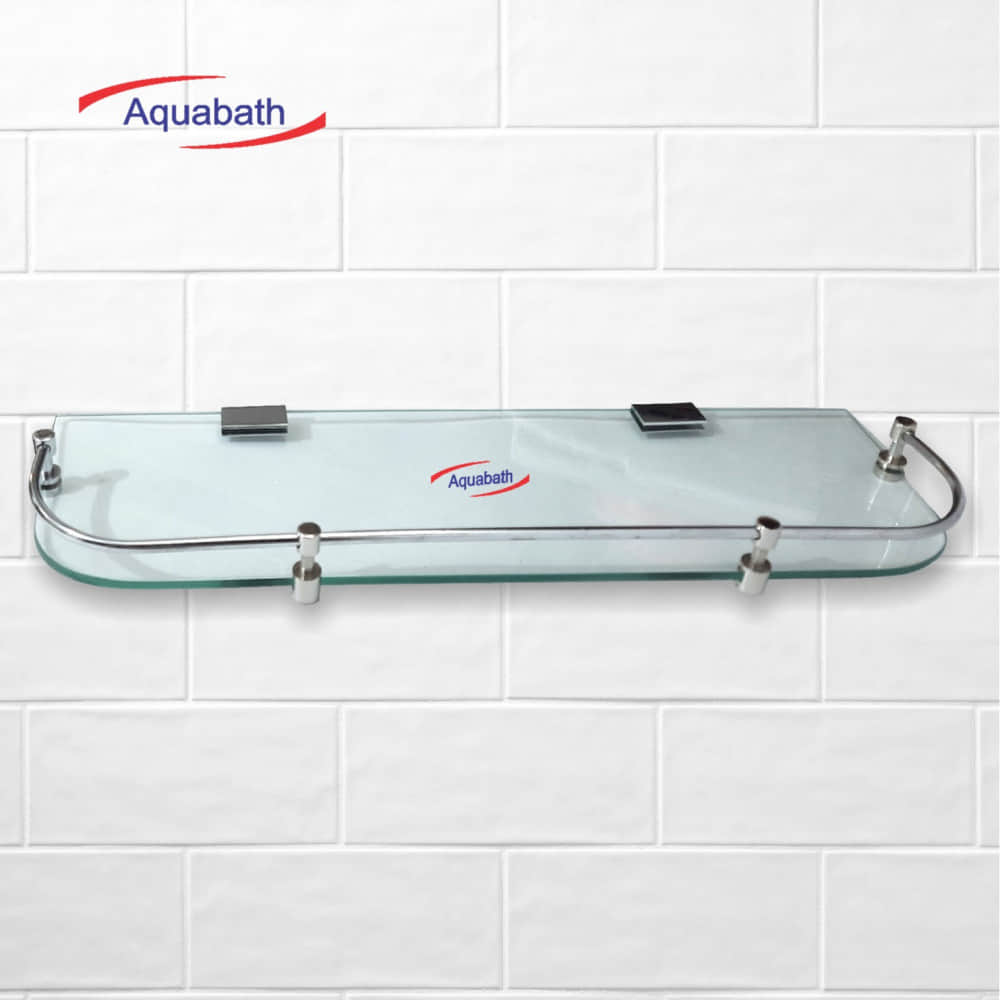 Round Toughened Glass Shelf (Size: 14”X5.5”)  - photo