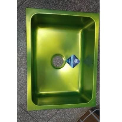 Green Glossy Kitchen Sink - front_view