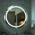 810 Round Shape Glass LED Wall Mirror with Sensor (Cool White, 21X21 Inch) - front_view