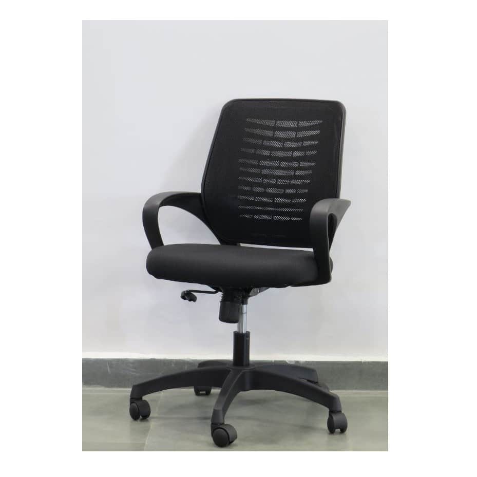 Revolving Office Chair (Black) - front_view