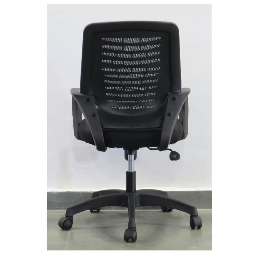 Revolving Office Chair (Black) - rear_view