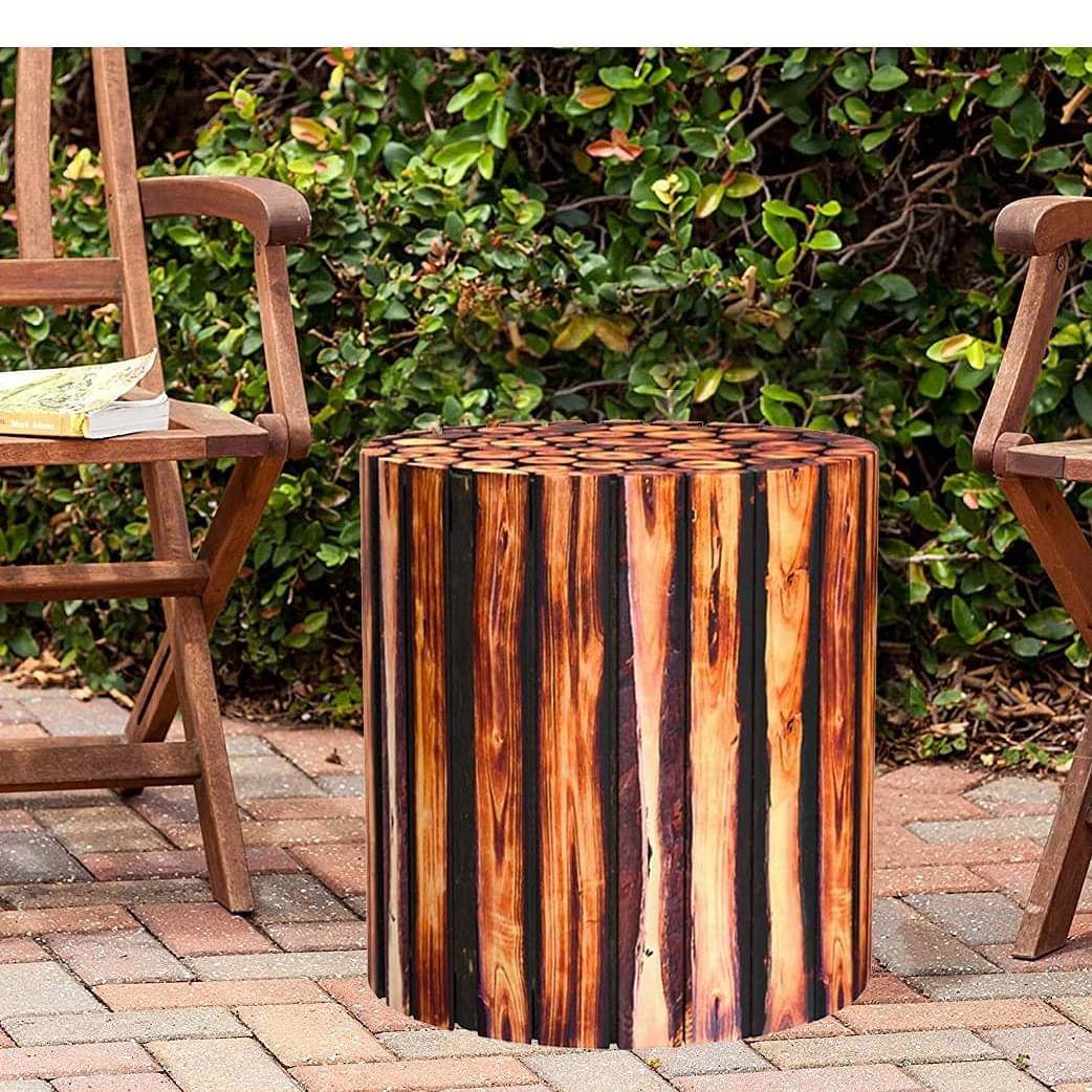 Antique Woodlog Bamboo Stool