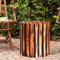Antique Woodlog Bamboo Stool - front_view
