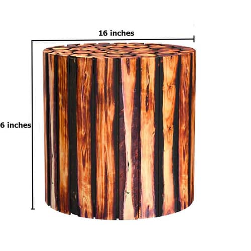 Antique Woodlog Bamboo Stool
