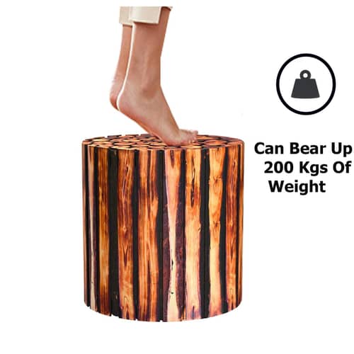 Antique Woodlog Bamboo Stool