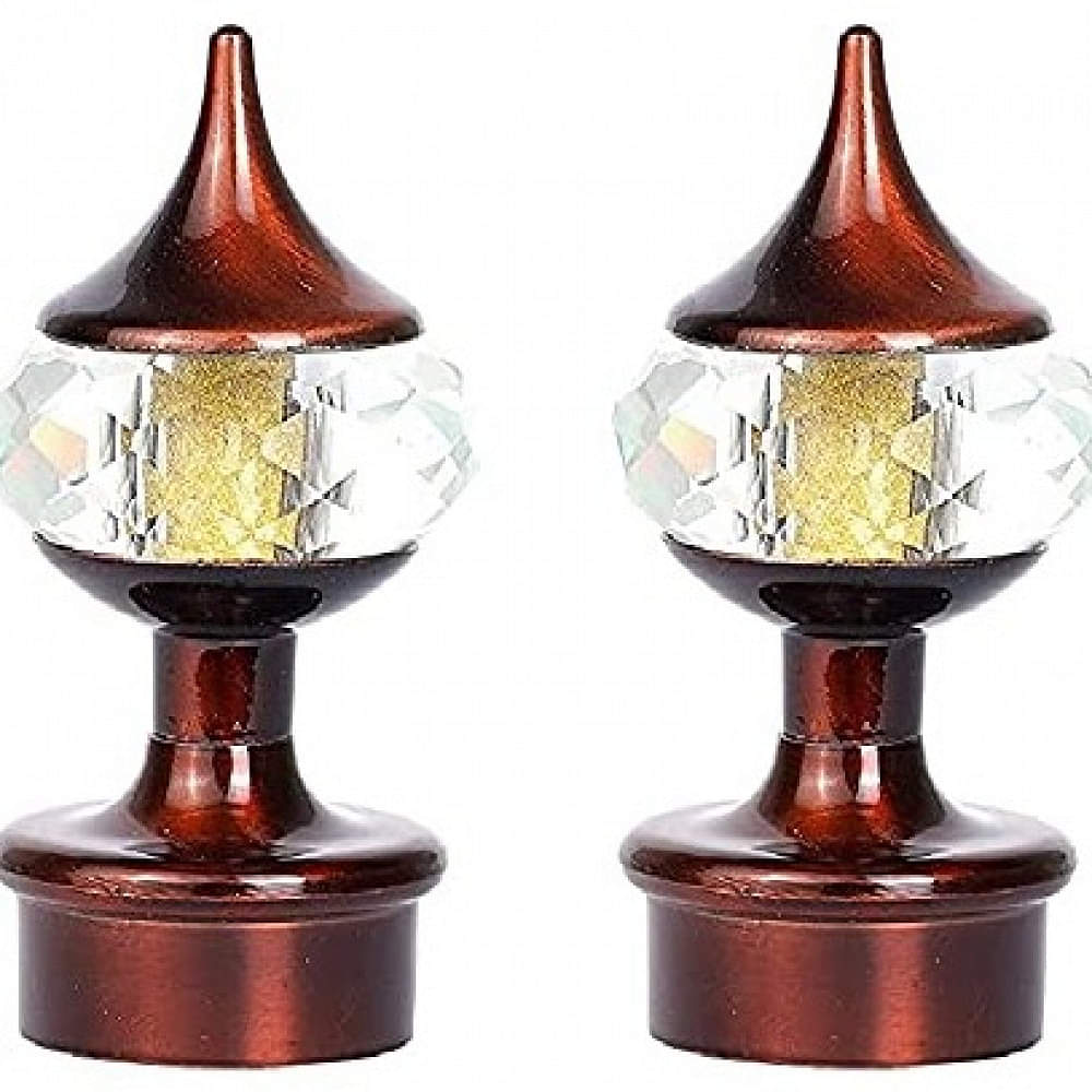 Diamond Finish Curtain Rod Finials (set of 2) - photo