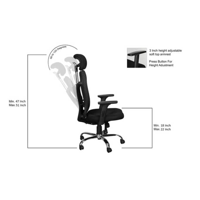 Tauras Revolving  Office Chair (Black)