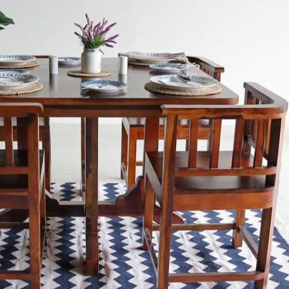 Wooden 4 Seater Dining Set - photo