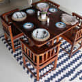 Wooden 4 Seater Dining Set - rear_view